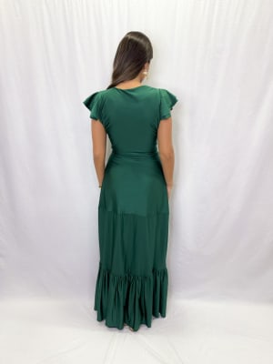 VESTIDO AGUSTINA VERDE BOTELLA