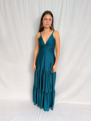 VESTIDO ANA VERDE PETROLEO