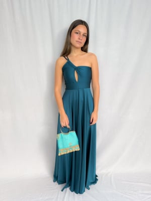 VESTIDO TERE VERDE PETROLEO