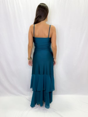 VESTIDO ROSARIO VERDE PETROLEO