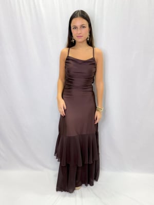 VESTIDO ROSARIO CHOCOLATE