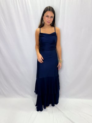 VESTIDO ROSARIO AZUL MARINO