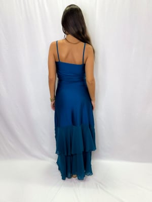 VESTIDO ROSARIO AZUL PETROLEO