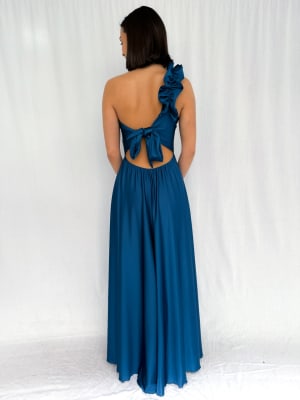 VESTIDO VICENTA AZUL PETROLEO