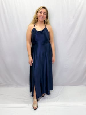 VESTIDO ROSA AZUL MARINO