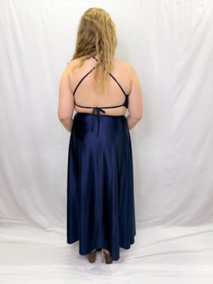 VESTIDO ROSA AZUL MARINO