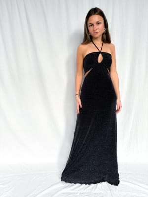 VESTIDO MARIANA NEGRO BRILLO
