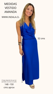 VESTIDO AMANDA AZUL PETROLEO