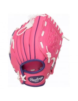GUANTE BÉISBOL RAWLINGS INFANTIL ROSADO/MORADO CON PELOTA