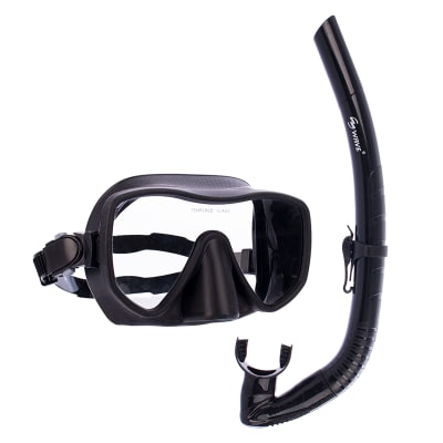 SET MÁSCARA Y SNORKEL WAVE NEGRO