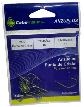 ANZUELO CABO FISHING N°16 PUNTA DE CRISTAL 12 UNIDADES