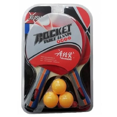 SET PING PONG XUSHAOFA ROCKET 2 PALETAS + 3 PELOTAS