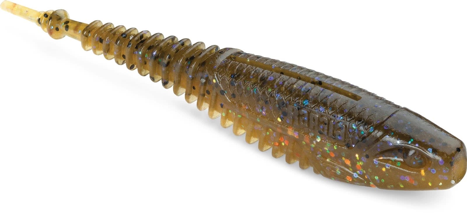 Esche Soft CrushCity Freeloader 4 CCFLD4BKB: Nero Con Flake Blu, 10.8 Cm, Per Pesca
