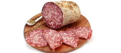 Salame finocchiona 100 gr , laminado al momento Salame finocchiona 100 gr , laminado al momento