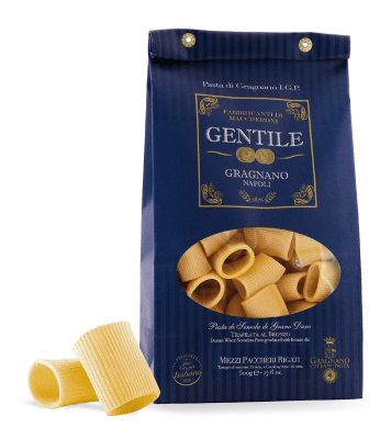 Mezzi Paccheri 500 gr I.G.P. GENTILE, Gragnano, Italia Mezzi Paccheri 500 gr I.G.P. GENTILE, Gragnano, Italia