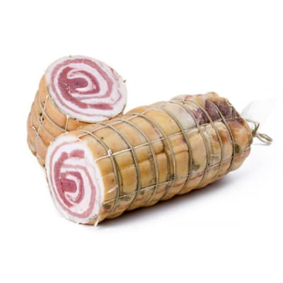 Pancetta di zibello arrotolata , 4 kg apx Pancetta di zibello arrotolata , 4 kg apx