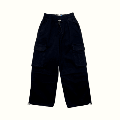 Jogger Drill Cargo Pocket Negro1