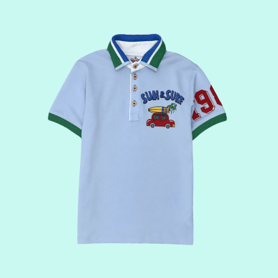 Polo Pique Milan Celeste1