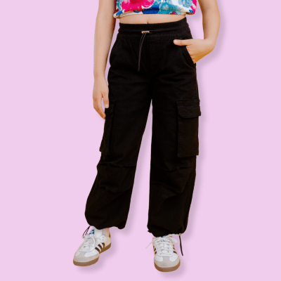 Jogger Drill Cargo Pocket Negro1