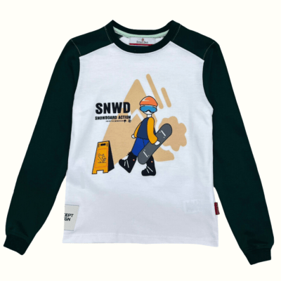 Camiseta ML SNOW verde niño1