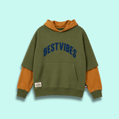 Sudadera Best Vibes Verde Militar1