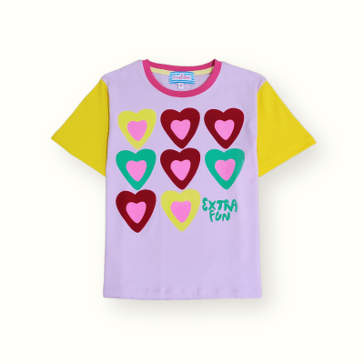 Camiseta Corazon Extra Fun Lila1