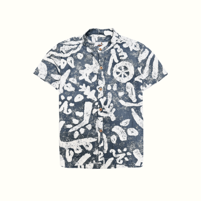 Camisa Neru Estampado Celeste1