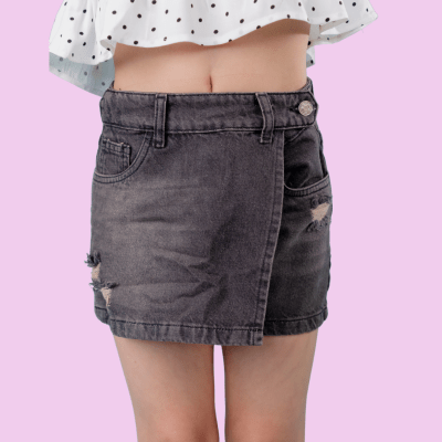 Falda Short Martina Plomo1