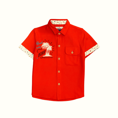 Camisa Pique Beach Rojo1