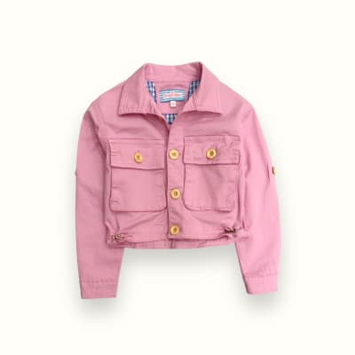 Casaca Crop Cargo Rosado1