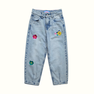 Pantalon Denim Flower SKY1