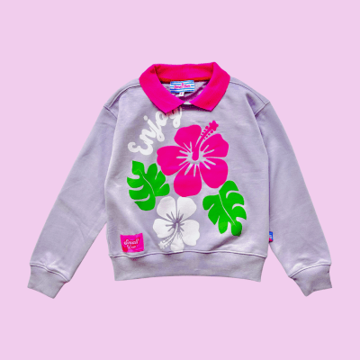 Sudadera Cuello Enjoy The Sunset Lila1