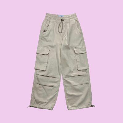 Jogger Drill Cargo Pocket Beige1