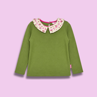 Camiseta Cuello Romantic Verde1
