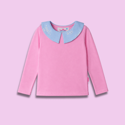 Camiseta Cuello Celeste Rosado1