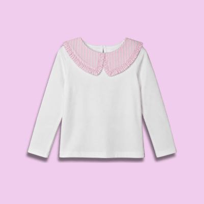 Camiseta cuello Rayas Blanco1