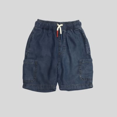 Short Tencel Cargo Azul1
