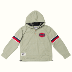 Casaca Capucha Drill Verde Aqua