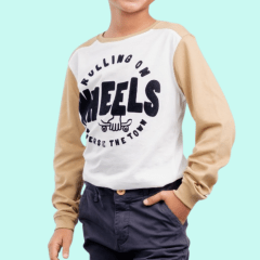 Camiseta Wheels Beige