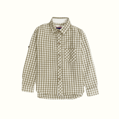 Camisa Lino Cuadros Beige
