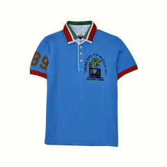 Polo Pique Summer Vibes Azulino
