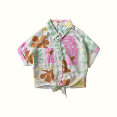 Blusa Jimena Flores Rosadas