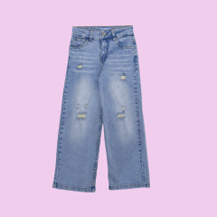Pantalon Denim Wide Leg Celeste