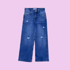 Pantalon Denim Wide Leg Azul