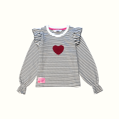 Camiseta Corazón Rayas Negras