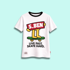 Camiseta Skate Hard Blanco