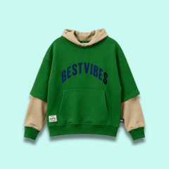 Sudadera Best Vibes Verde Perico