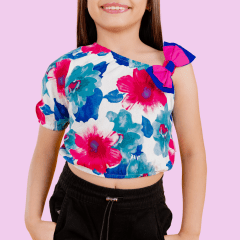 Blusa Asimetrica Flores