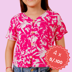 Blusa Algodón Carol Fucsia
