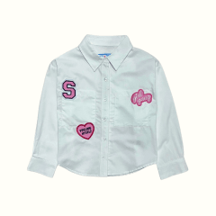 Camisa Drill Parches Blanco